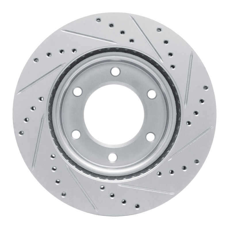 Ford Bronco Brake Rotor (1) - Front Left - R1 Concepts - Drilled & Slotted - Silver - `19-`25